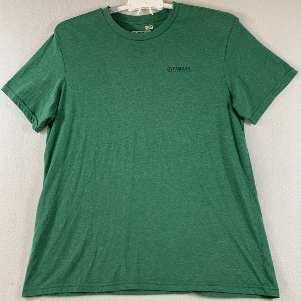 Magellan Outdoors Camping Graphic T-Shirt Men's Classic Fit Short Sleeve Green L